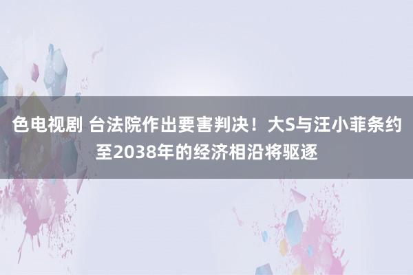 色电视剧 台法院作出要害判决！大S与汪小菲条约至2038年的经济相沿将驱逐