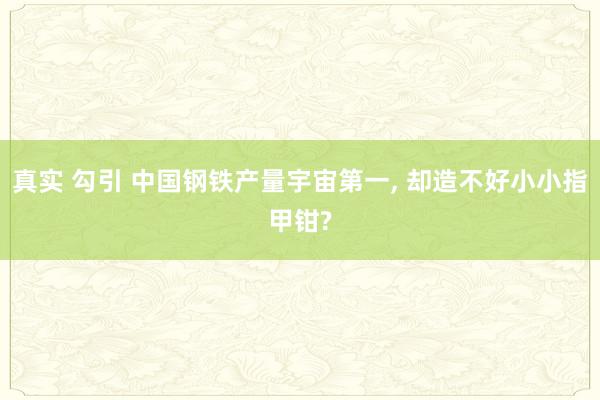 真实 勾引 中国钢铁产量宇宙第一， 却造不好小小指甲钳?