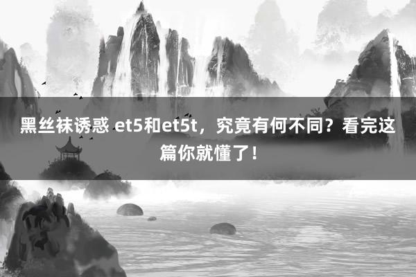 黑丝袜诱惑 et5和et5t，究竟有何不同？看完这篇你就懂了！