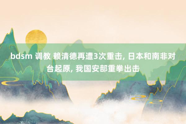 bdsm 调教 赖清德再遭3次重击， 日本和南非对台起原， 我国安部重拳出击