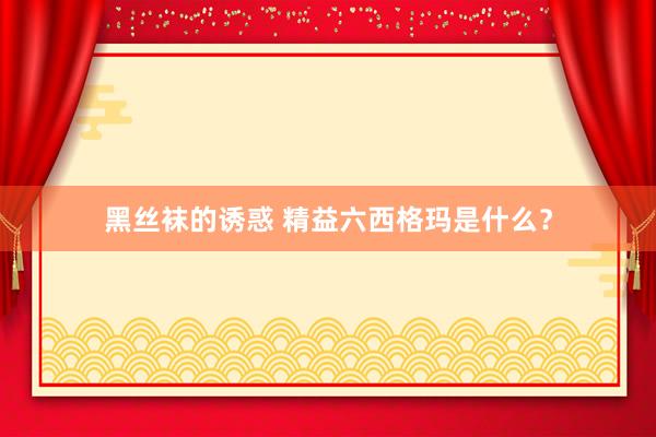 黑丝袜的诱惑 精益六西格玛是什么？